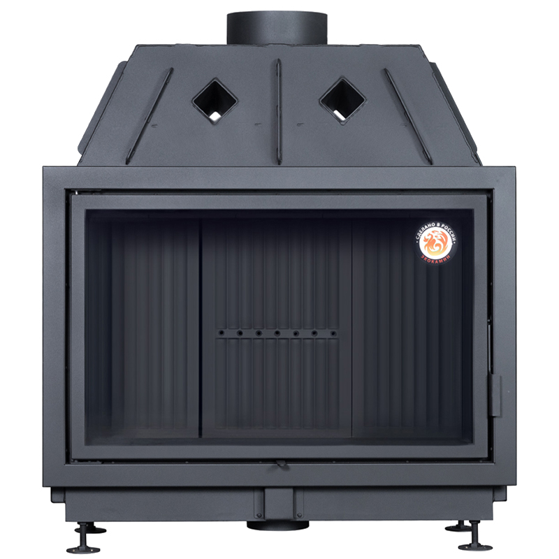 Каминная топка Экокамин АЛЬФА 1000B подовая черный шамот (миниатюра)